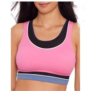 Pink black trim Chlorine Resistant Quick Dry Adjustable Straps Bikini top‎ only